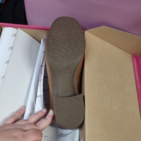 Dansko Women's 39 Livie Slip On Saddle Brown Burnished Nappa Loafers - New - Picture 4 of 6